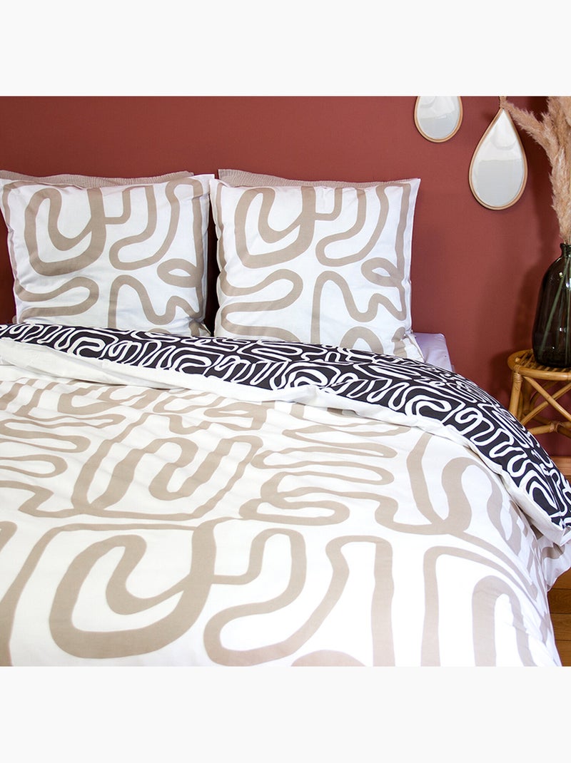 Parure housse de couette 100 % coton alix Multicolore - Kiabi