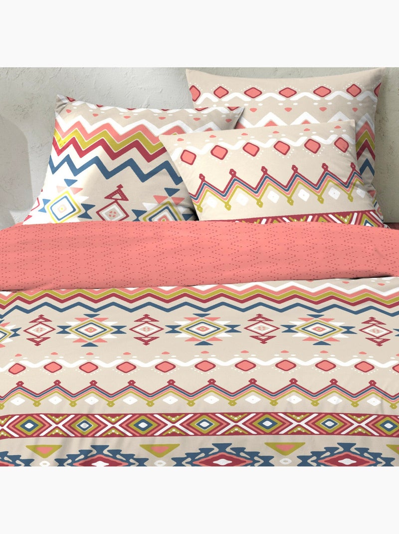 Parure housse de couette 100 % coton amarok Taupe - Kiabi