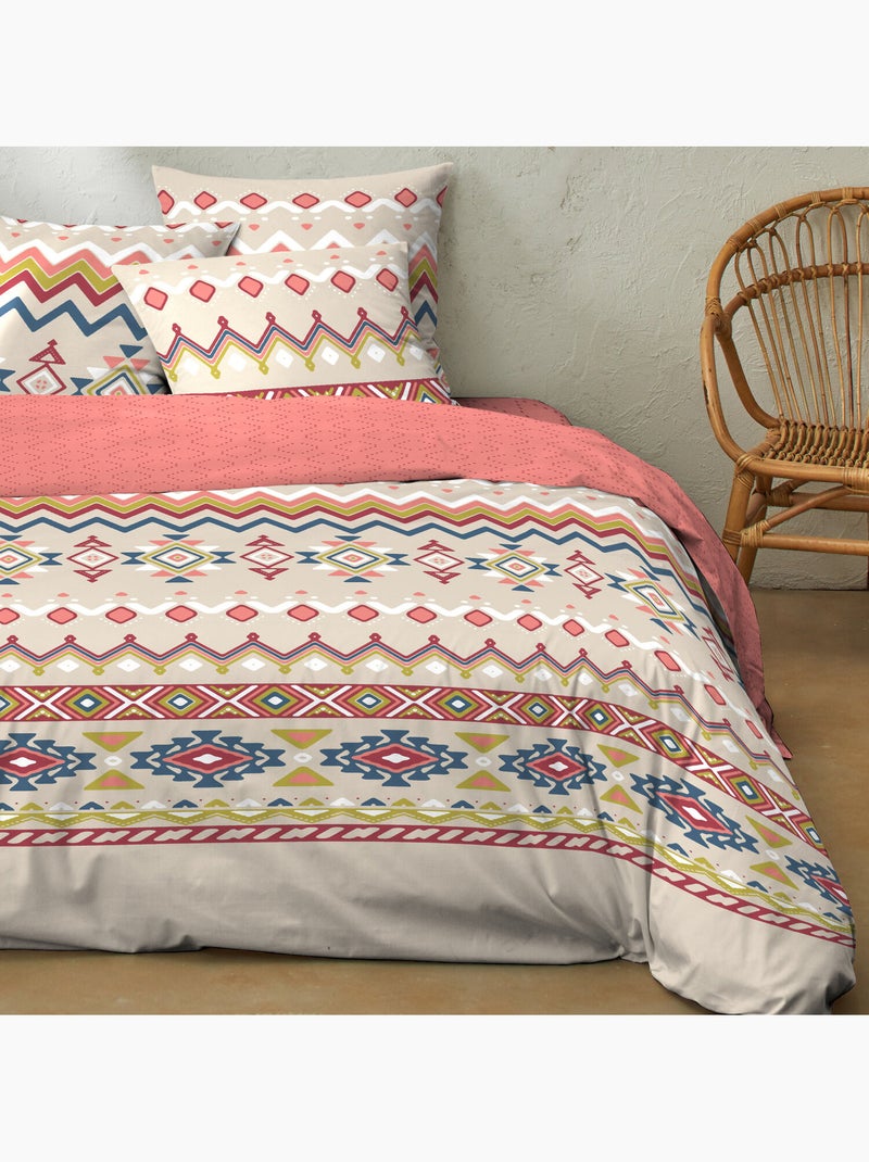 Parure housse de couette 100 % coton amarok Taupe - Kiabi