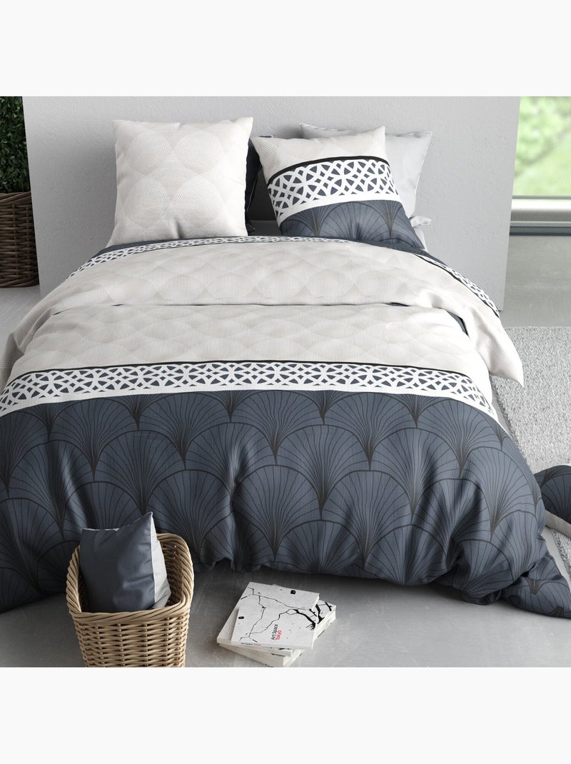 Parure housse de couette 100 % coton arcadia Multicolore - Kiabi