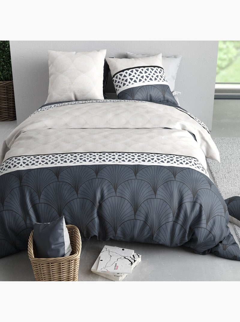 Parure housse de couette 100 % coton arcadia Multicolore - Kiabi