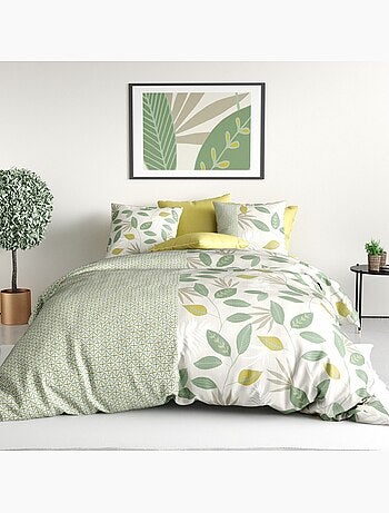 Parure housse de couette 100 % coton areca