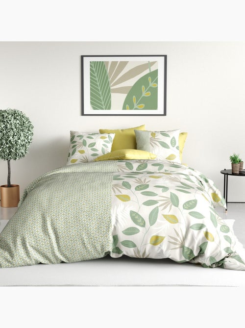 Parure housse de couette 100 % coton areca - Kiabi