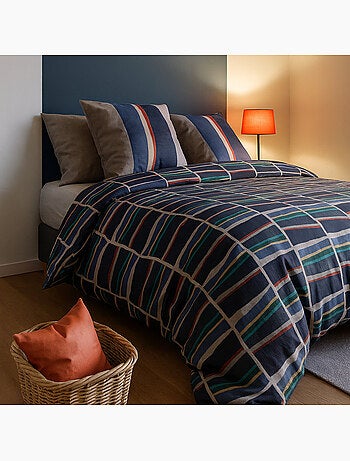 Parure housse de couette 100 % coton arty