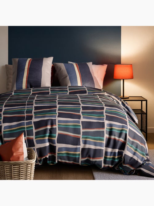 Parure housse de couette 100 % coton arty - Kiabi