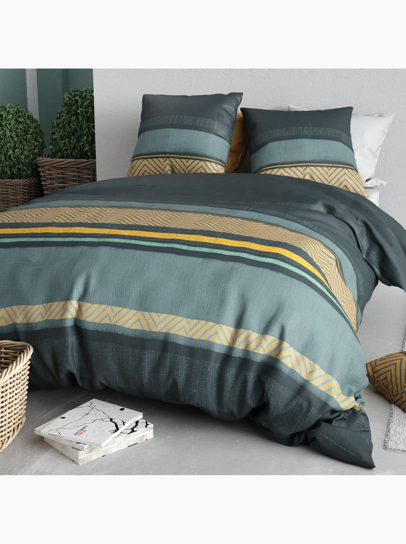 Parure housse de couette 100 % coton astral Multicolore - Kiabi