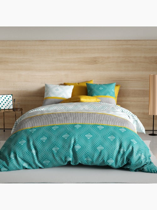 Parure housse de couette 100 % coton aurah - Kiabi
