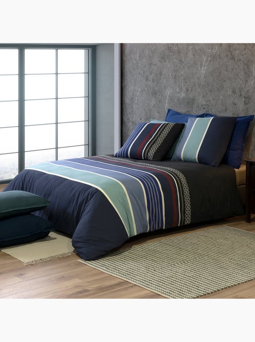 Parure housse de couette 100 % coton azul - Kiabi Parure housse de couette 100 % coton azul - Kiabi