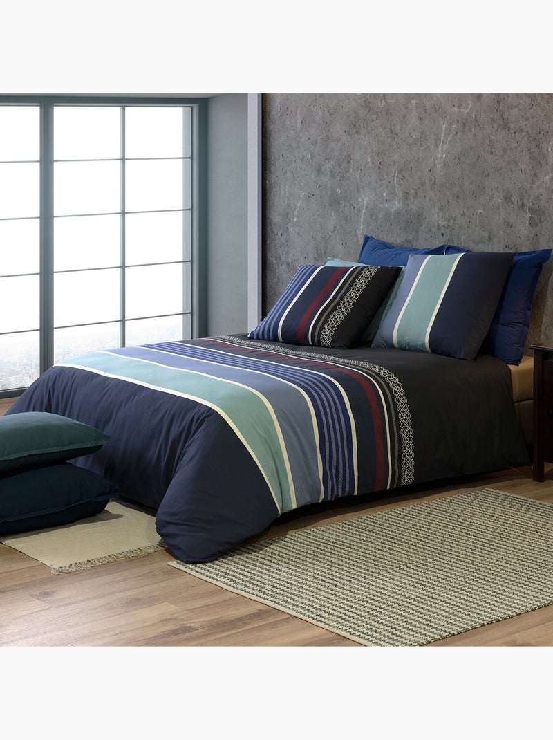 Parure housse de couette 100 % coton azul Bleu - Kiabi