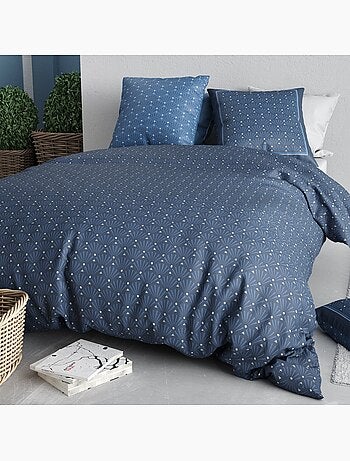 Parure housse de couette 100 % coton azura