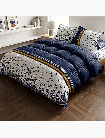 Parure housse de couette 100 % coton bandol