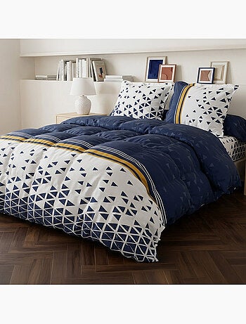 Parure housse de couette 100 % coton bandol