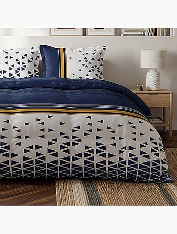 Parure housse de couette 100 % coton bandol