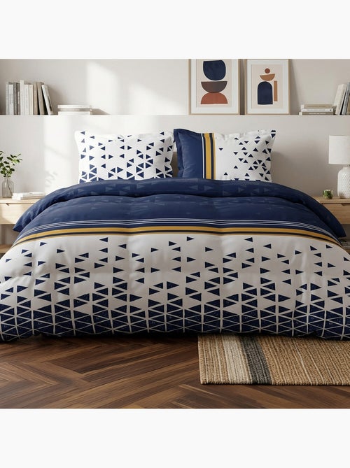 Parure housse de couette 100 % coton bandol - Kiabi