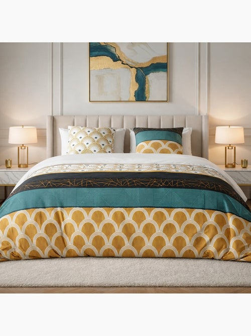 Parure housse de couette 100 % coton bangui - Kiabi