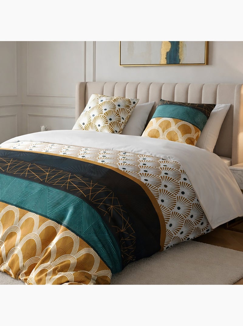Parure housse de couette 100 % coton bangui Doré - Kiabi