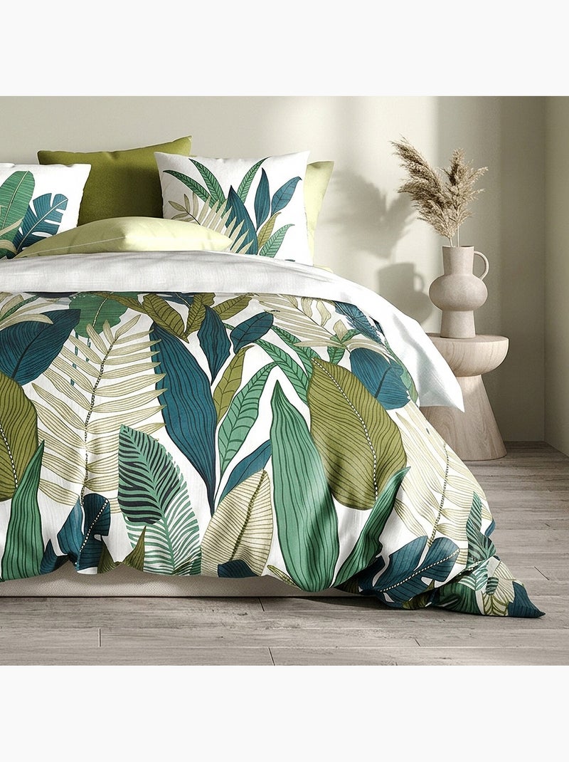 Parure housse de couette 100 % coton beleme Vert - Kiabi
