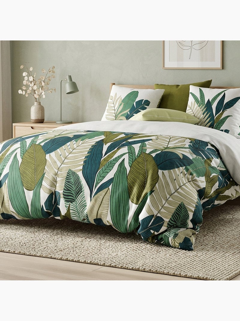 Parure housse de couette 100 % coton beleme Vert - Kiabi