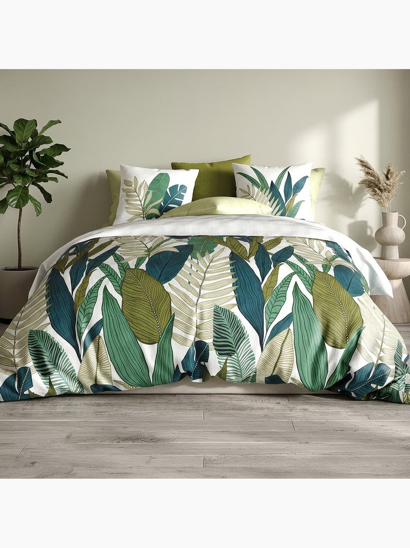 Parure housse de couette 100 % coton beleme Vert - Kiabi