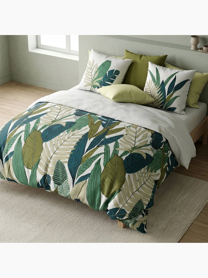 Parure housse de couette 100 % coton beleme Vert - Kiabi