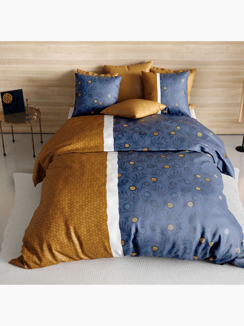 Parure housse de couette 100 % coton bel'or Jaune - Kiabi
