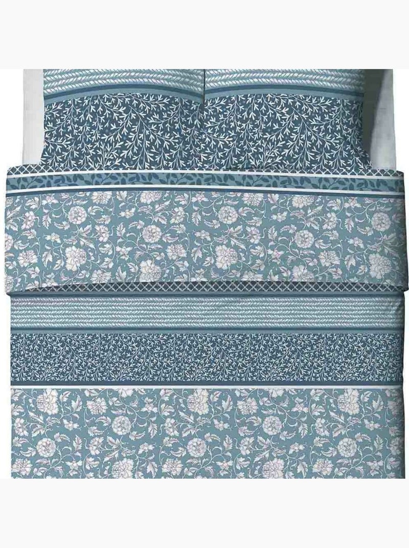 Parure housse de couette 100 % coton bio debby Bleu - Kiabi