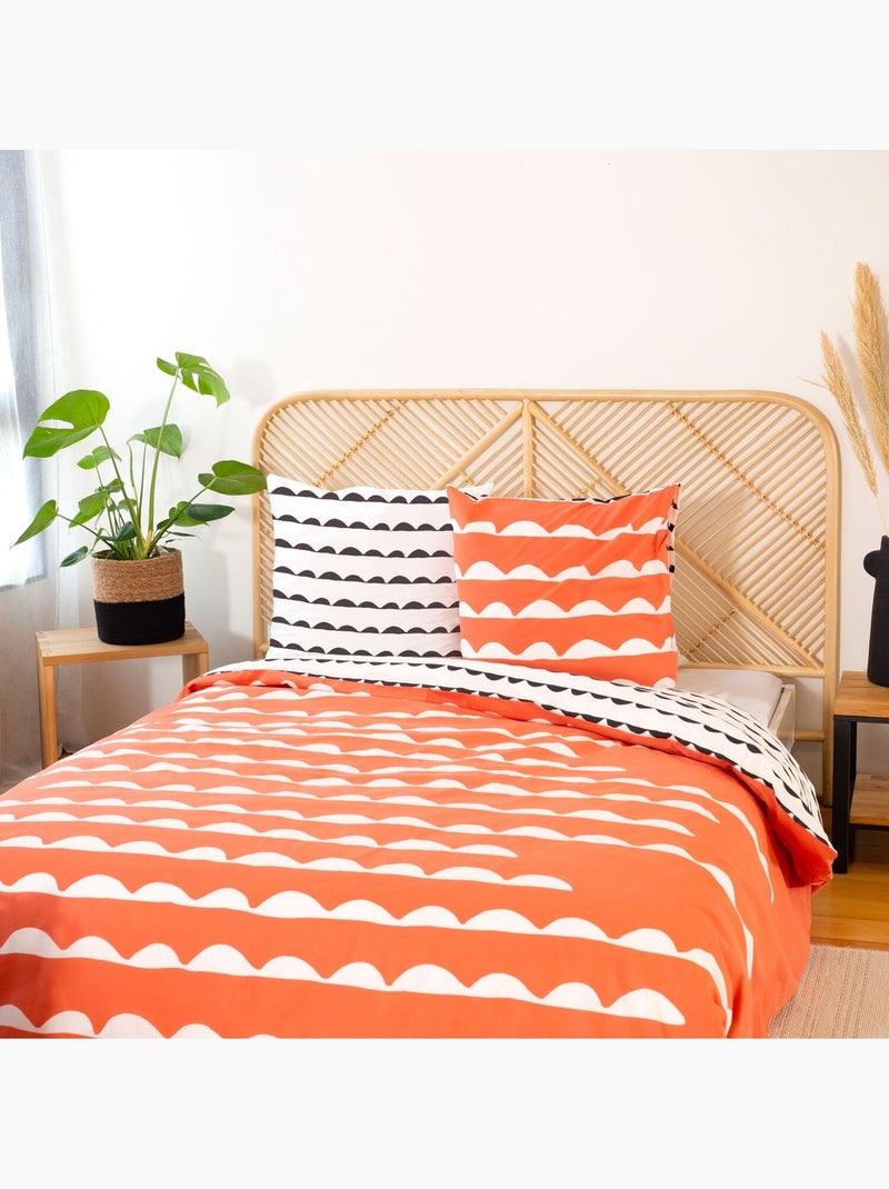 Parure housse de couette 100 % coton bio dobe Rouge - Kiabi