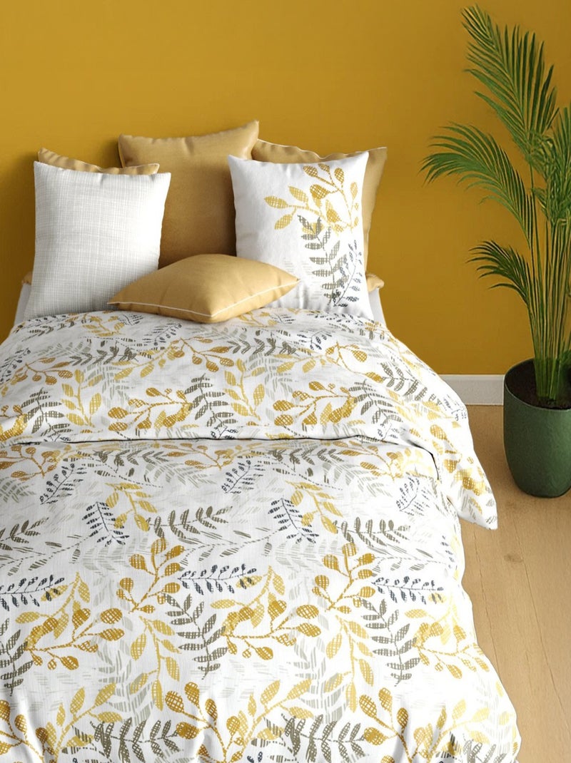 Parure housse de couette 100 % coton bio eloa Jaune - Kiabi