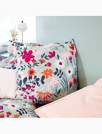 Parure housse de couette 100 % coton bio flore