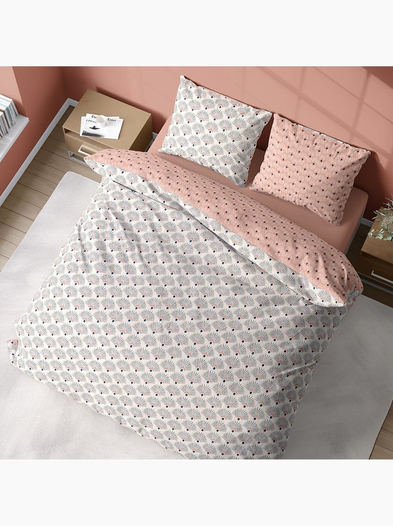 Parure housse de couette 100 % coton bio mille Rose - Kiabi