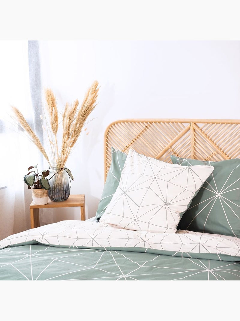 Parure housse de couette 100 % coton bio milo Vert - Kiabi