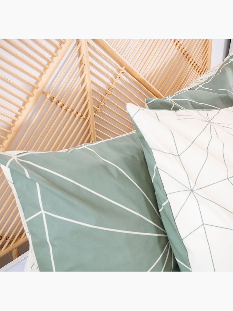 Parure housse de couette 100 % coton bio milo Vert - Kiabi