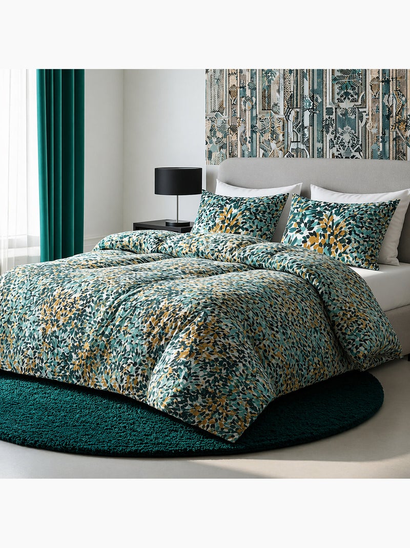 Parure housse de couette 100 % coton bio telma Bleu ciel - Kiabi