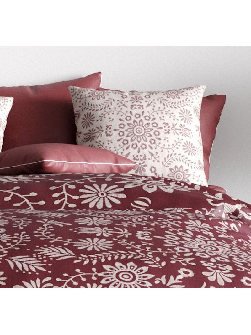 Parure housse de couette 100 % coton bio vishka Beige - Kiabi