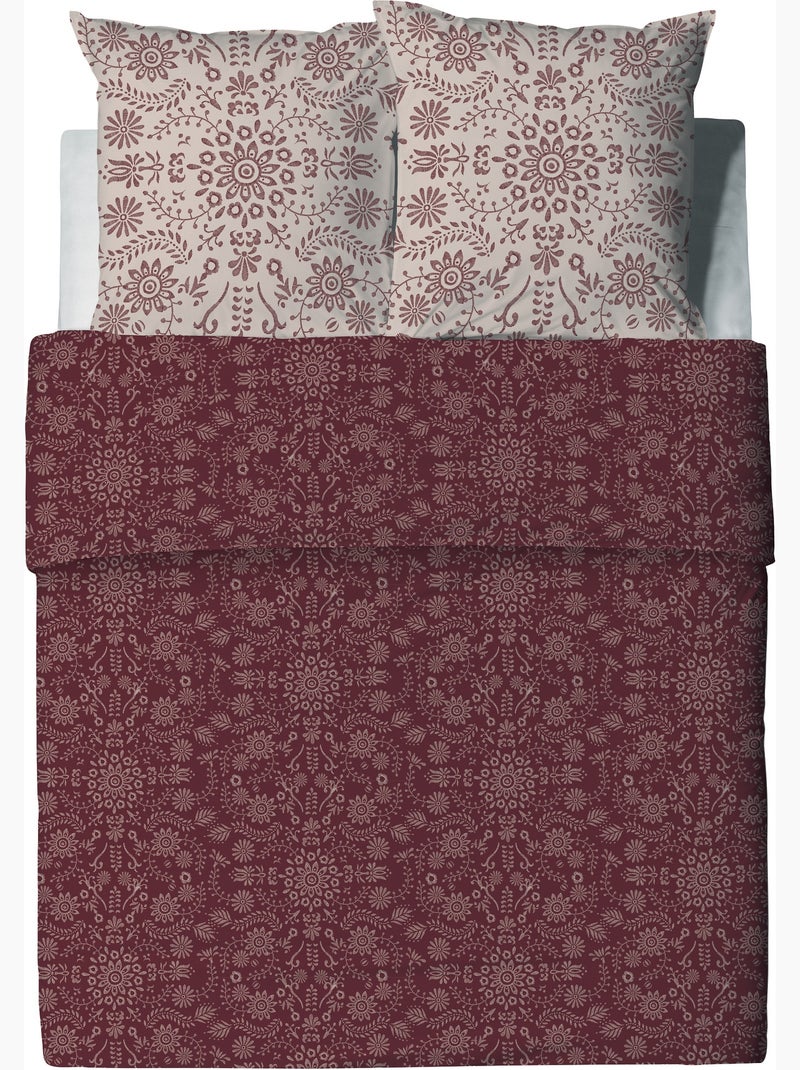 Parure housse de couette 100 % coton bio vishka Beige - Kiabi