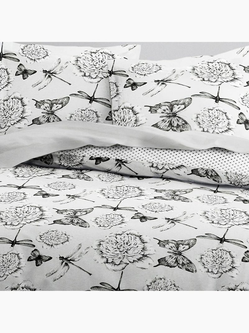 Parure housse de couette 100 % coton Blanc - Kiabi