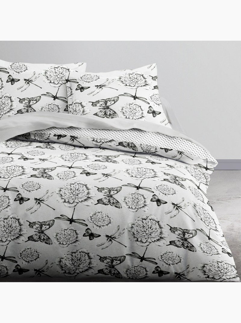 Parure housse de couette 100 % coton Blanc - Kiabi