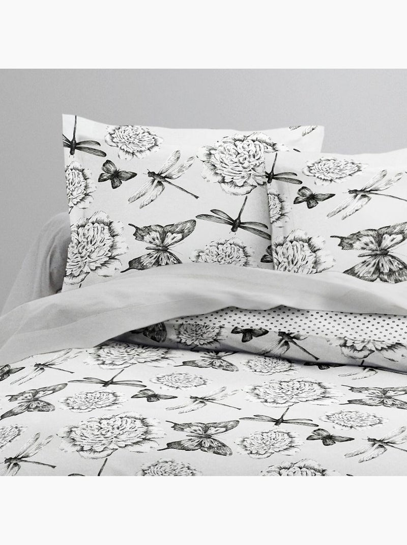 Parure housse de couette 100 % coton Blanc - Kiabi