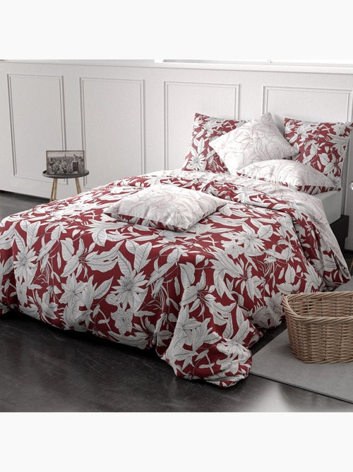 Parure housse de couette 100 % coton bonheur - Kiabi