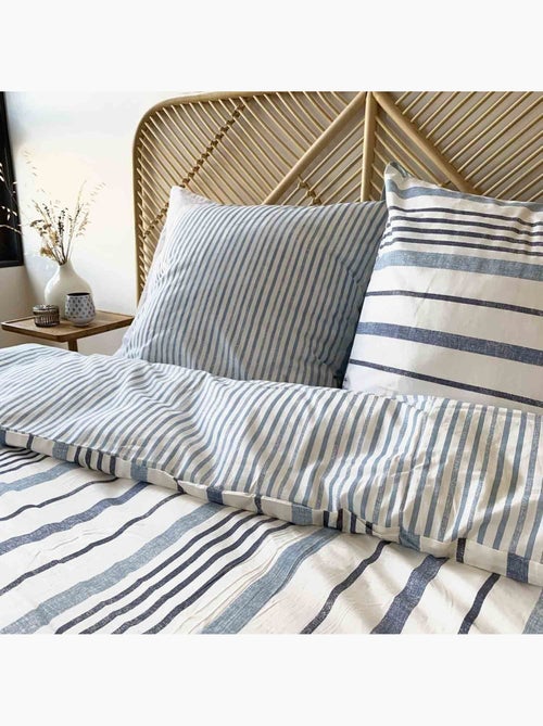 Parure housse de couette 100 % coton calanque - Kiabi Parure housse de couette 100 % coton calanque - Kiabi