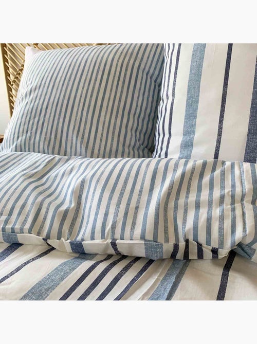 Parure housse de couette 100 % coton calanque - Kiabi Parure housse de couette 100 % coton calanque - Kiabi