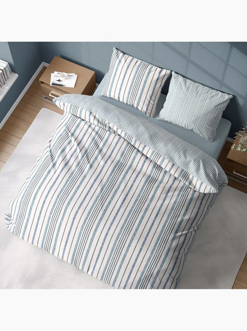 Parure housse de couette 100 % coton calanque - Kiabi Parure housse de couette 100 % coton calanque - Kiabi
