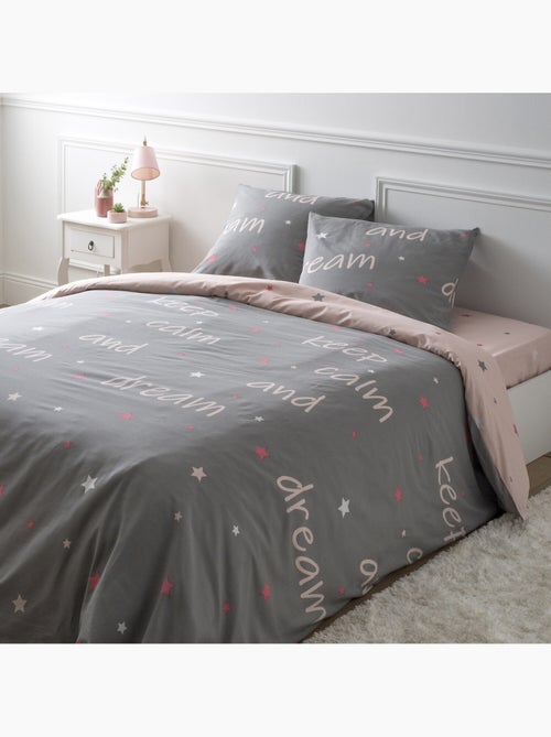 Parure housse de couette 100 % coton cama - Kiabi