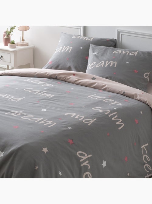 Parure housse de couette 100 % coton cama - Kiabi