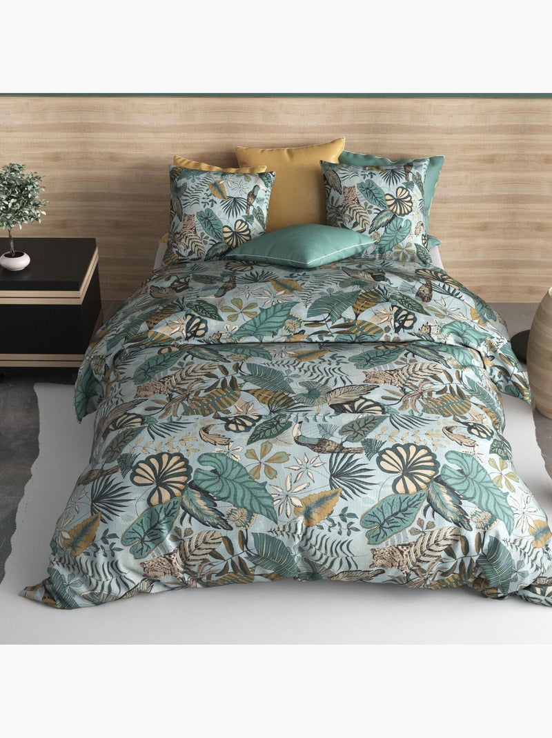 Parure housse de couette 100 % coton cancun Bleu - Kiabi