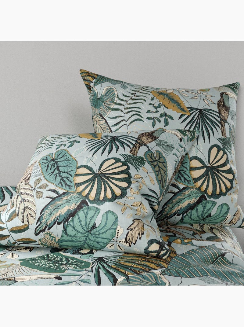 Parure housse de couette 100 % coton cancun Bleu - Kiabi