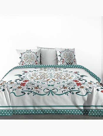Parure housse de couette 100 % coton capucine