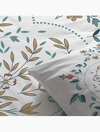 Parure housse de couette 100 % coton capucine