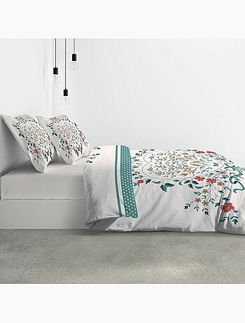 Parure housse de couette 100 % coton capucine