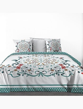 Parure housse de couette 100 % coton capucine